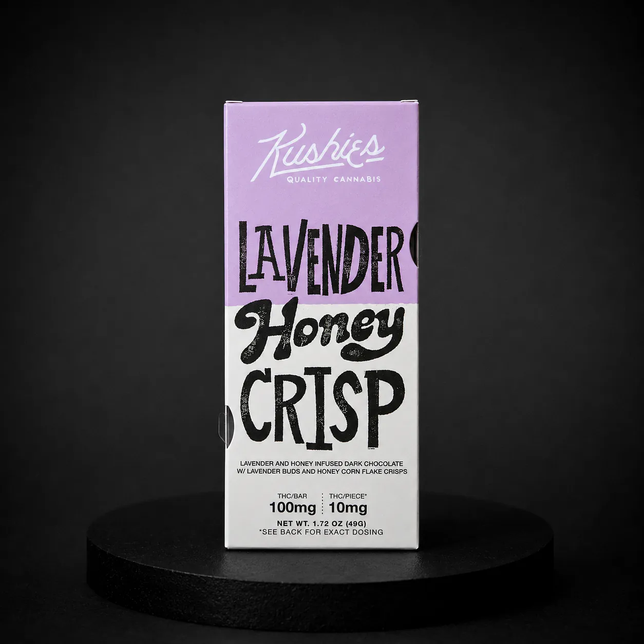 Kushies Lavender Honey Crisp Chocolate Bar