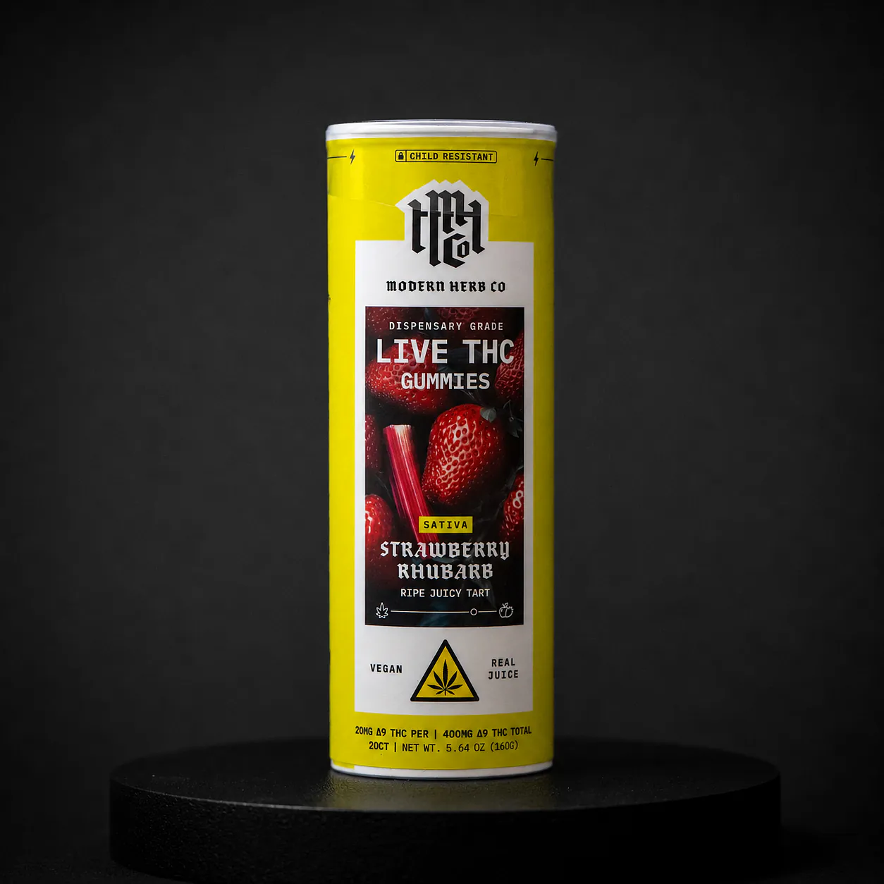 Modern Herb Co Strawberry Rhubarb Live THC Gummies